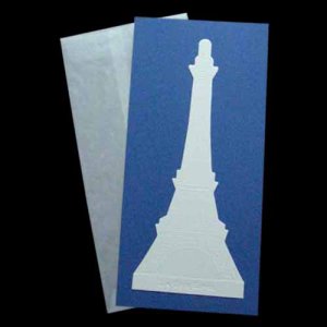 Photo: 2-3 EIFFEL TOWER CARD & ENVELOPE (BLUE)