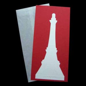 Photo: 2-4 EIFFEL TOWER CARD & ENVELOPE (RED)