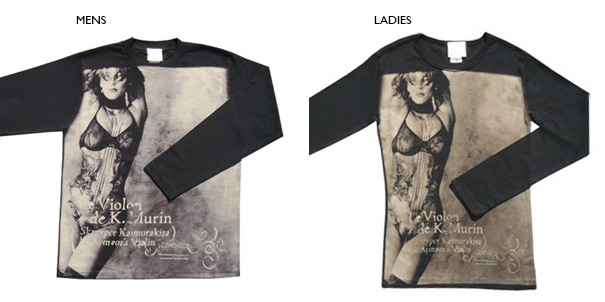 Photo1: #acrophobia-t005 Rumiak Bleaching Print long sleeves T-shirts -Violin-